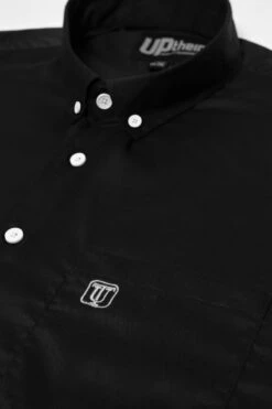 Uptheir Bud Classic Short Sleeve Shirt - Black -Famous Menswear Store bud black white buttons 2