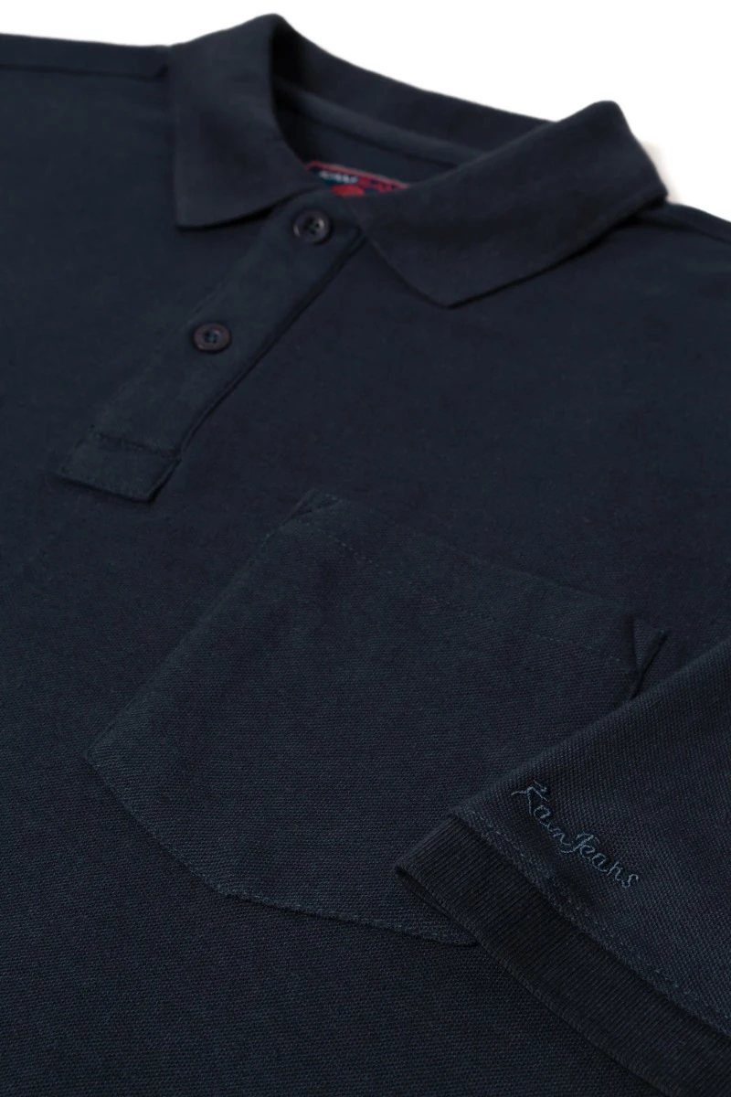 Kam Plain Polo Shirt - Navy 5 Kam Plain Polo Shirt - Navy - Image 3
