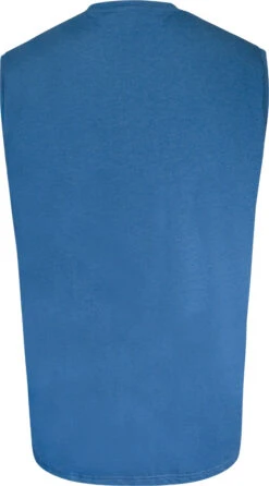 Kam California Wave Print Sleeveless T-Shirt - Blue Marl -Famous Menswear Store kbs 5397 vest blue 2