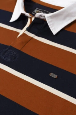 Kam Long Sleeved Rugby Striped Polo Shirt - Mustard -Famous Menswear Store kbs 5479 ls polo mustard 3