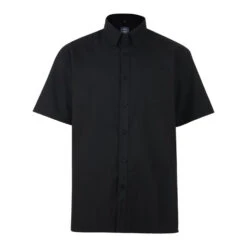 Kam Oxford Classic Short Sleeve Shirt - Black