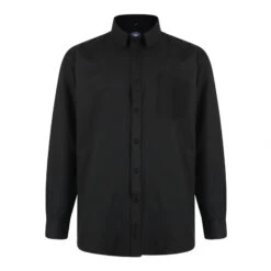 Kam Oxford Classic Long Sleeve Shirt - Black