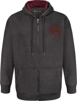 Kam Originals Denim Zip Through Hoodie - Charcoal