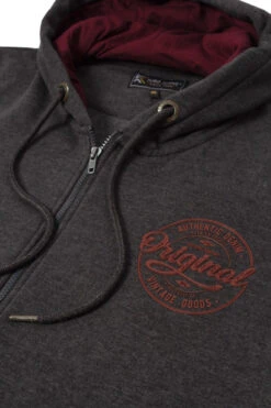 Kam Originals Denim Zip Through Hoodie - Charcoal -Famous Menswear Store kbs 7060 hoodie charcoal 3