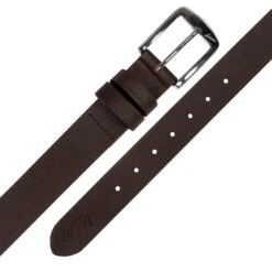 KAM Plain Leather Jeans Belt In Brown