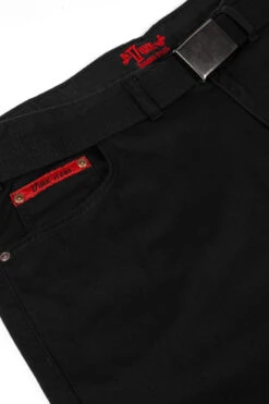 Duke D555 Mario Bedford Cord Trouser With Belt Black -Famous Menswear Store ks1554 mario black 3