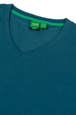 Duke Signature Extra Long Length V-Neck T-Shirt - Teal -Famous Menswear Store ks16583 signature2 vneck teal 2