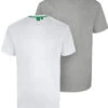 Duke D555 Fenton T-Shirt Twin Pack - Grey/White -Famous Menswear Store ks16894 grey white