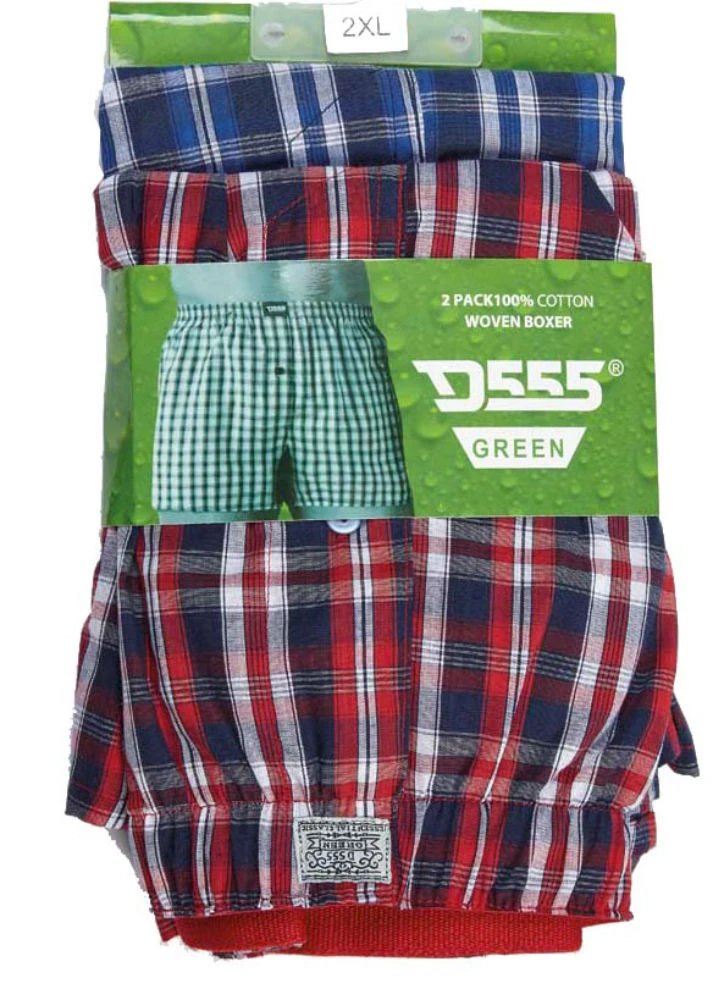 Duke D555 Twin Pack Woven Boxer Shorts - Blue 3 Duke D555 Twin Pack Woven Boxer Shorts - Blue