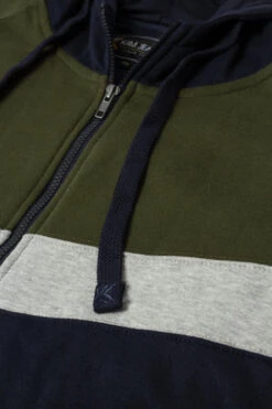 Kam Chevron Panelled Zip Hoody - Khaki -Famous Menswear Store tumbnail 0110481f 0185 4dc9 990f 4a17b0c5162d