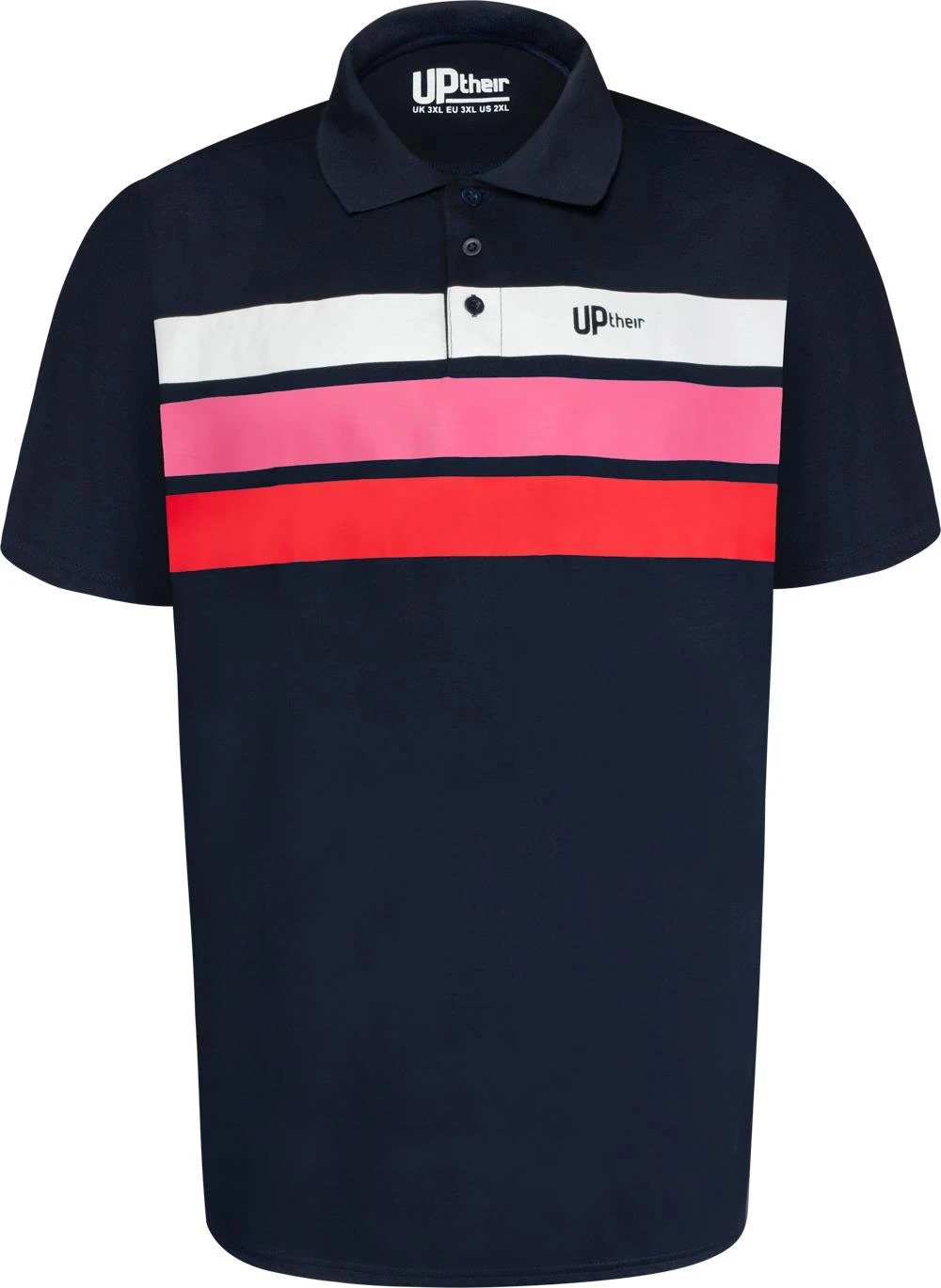 Uptheir Zain Chest Stripe Polo Shirt - Blue Red 4 Uptheir Zain Chest Stripe Polo Shirt - Blue Red - Image 2