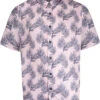 Uptheir Enfield Leaf Print SS Shirt - Pink -Famous Menswear Store tumbnail 023ca12e 670e 4feb a280 6d7c510e1718