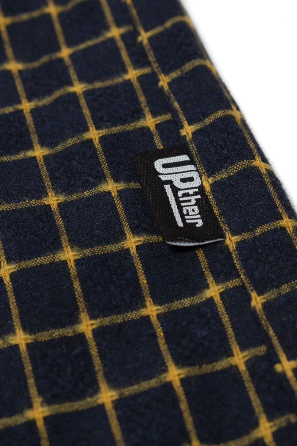 Uptheir Qin All Over Check Long Sleeve Shirt - Orange Navy 8 Uptheir Qin All Over Check Long Sleeve Shirt - Orange Navy - Image 6