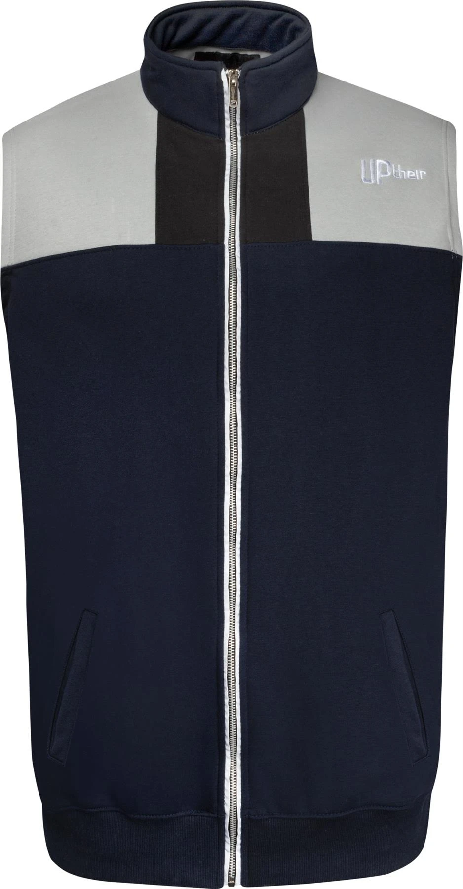Uptheir Offender Zip Through Gilet - Grey Navy 4 Uptheir Offender Zip Through Gilet - Grey Navy - Image 2