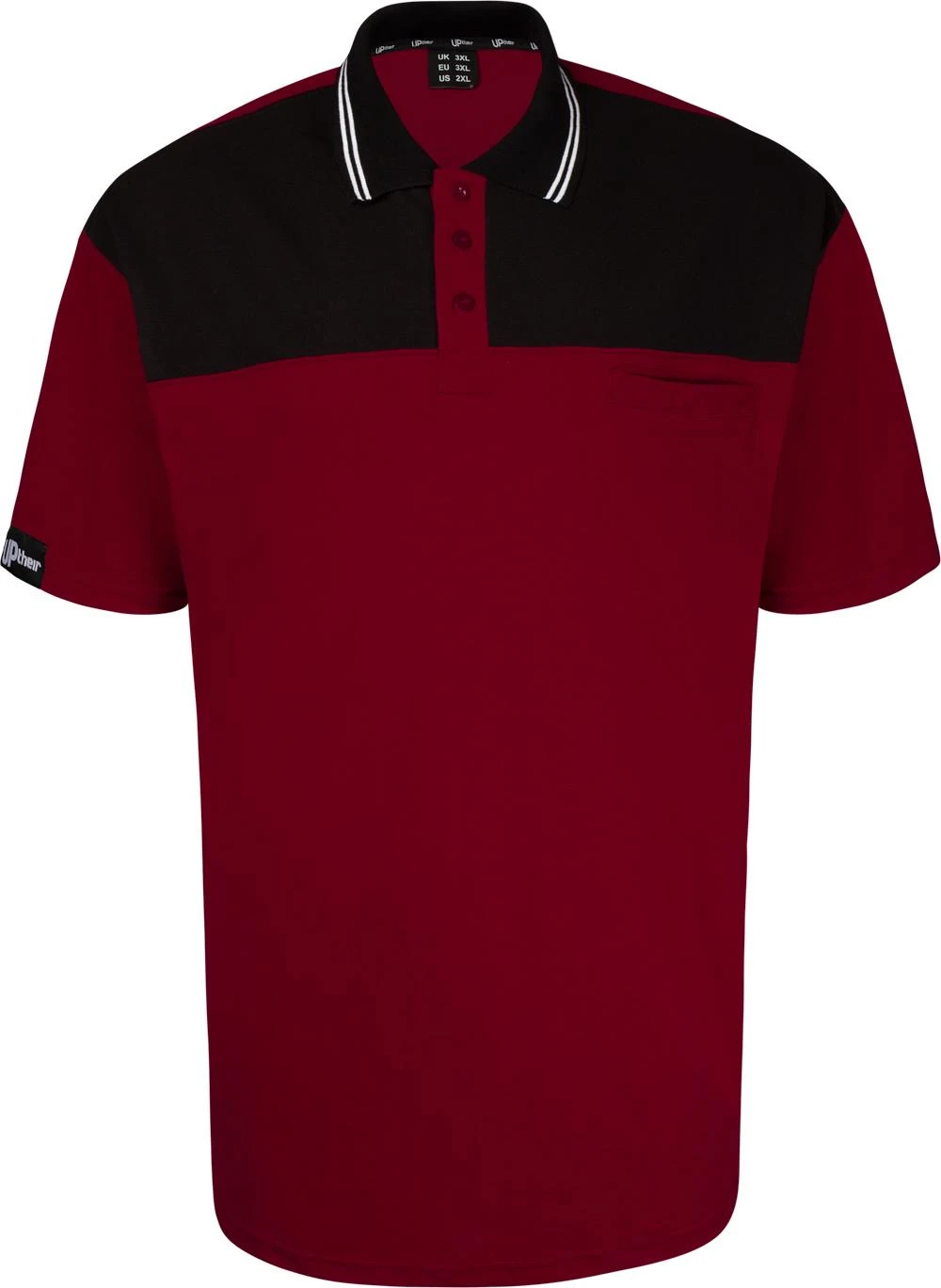 Uptheir Up To No Good Polo With Pocket Detail - Burgundy 3 Uptheir Up To No Good Polo With Pocket Detail - Burgundy