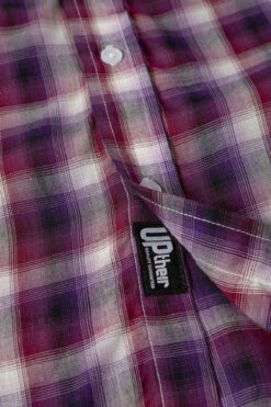Uptheir Palma Short Sleeve Checked Shirt - Purple -Famous Menswear Store tumbnail 0493bf2f bf2c 4d9e 8e8c f04df0a81fa5