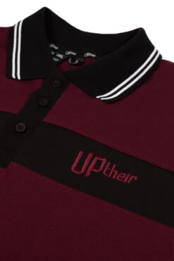 Uptheir So Clever Colour Block Polo - Burgundy -Famous Menswear Store tumbnail 05d5e49c f77a 4bc6 9f18 3e33fe1dcb08