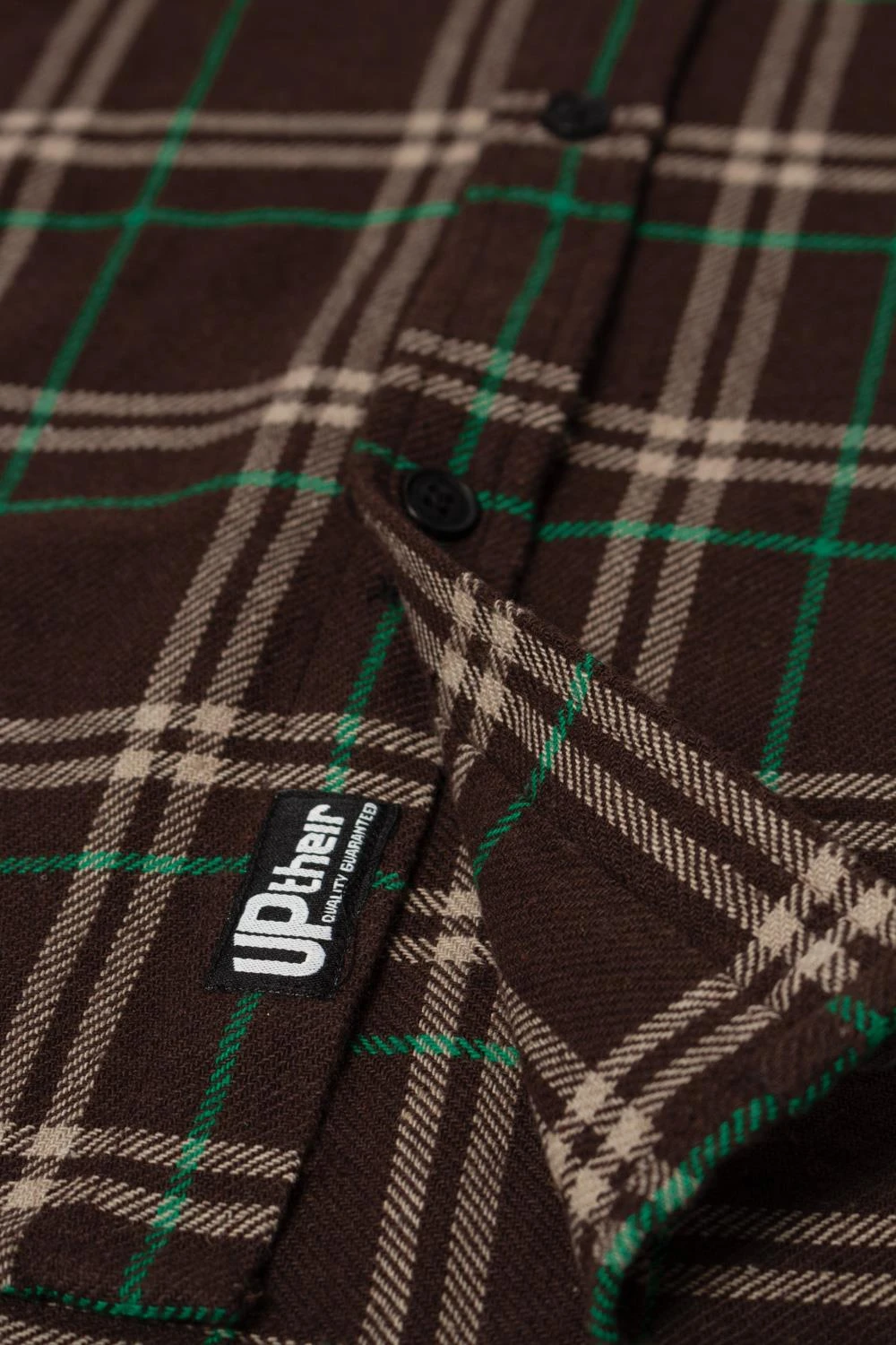 Uptheir Whisper Check Print Long Sleeve Shirt - Coffee 5 Uptheir Whisper Check Print Long Sleeve Shirt - Coffee - Image 3