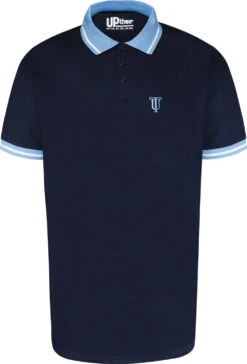 Uptheir Den TALL Contrast Collar Polo Shirt - Navy