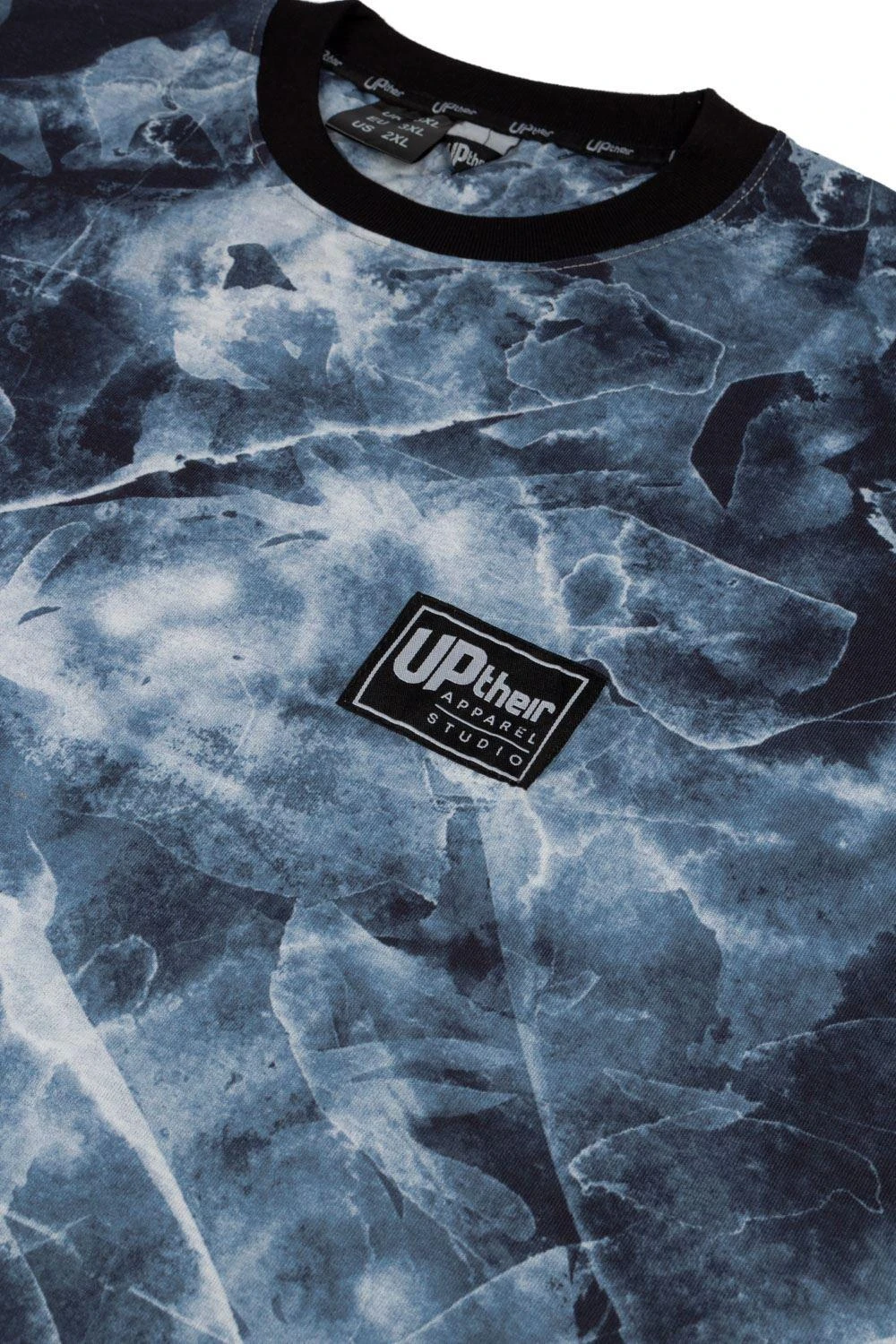 Uptheir Baron All Over Marble Print T-Shirt - Blue 5 Uptheir Baron All Over Marble Print T-Shirt - Blue - Image 3