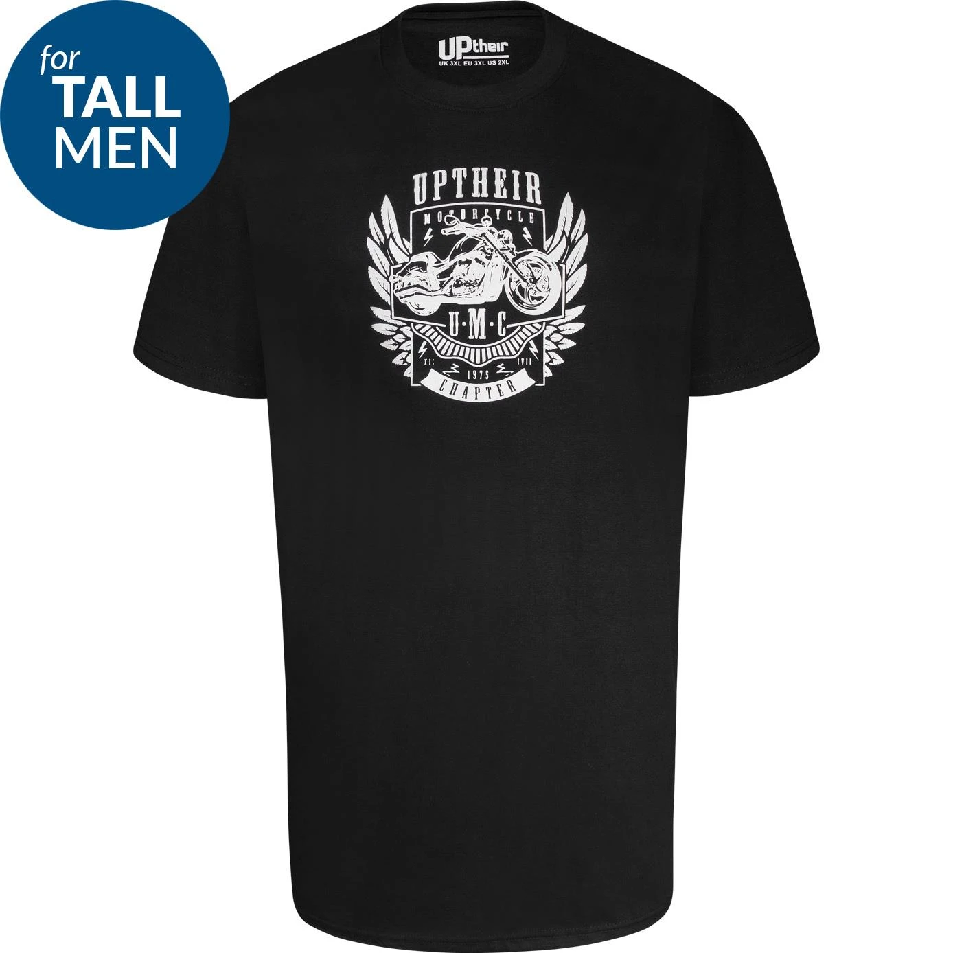 Uptheir Wolverine TALL Motorcycle Print T-Shirt - Black 4 Uptheir Wolverine TALL Motorcycle Print T-Shirt - Black - Image 2
