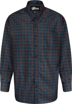 Uptheir Blitzen All Over Reindeer Print Shirt - Dark Sapphire