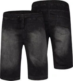 Uptheir Thrand TALL Elasticated Waist Denim Shorts - Black