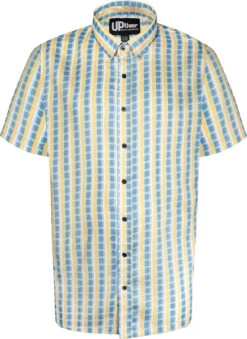 Uptheir Holmes Short Sleeve Checked Shirt - Yellow -Famous Menswear Store tumbnail 0affb879 b2ee 44fc a2e9 02c1267802f4