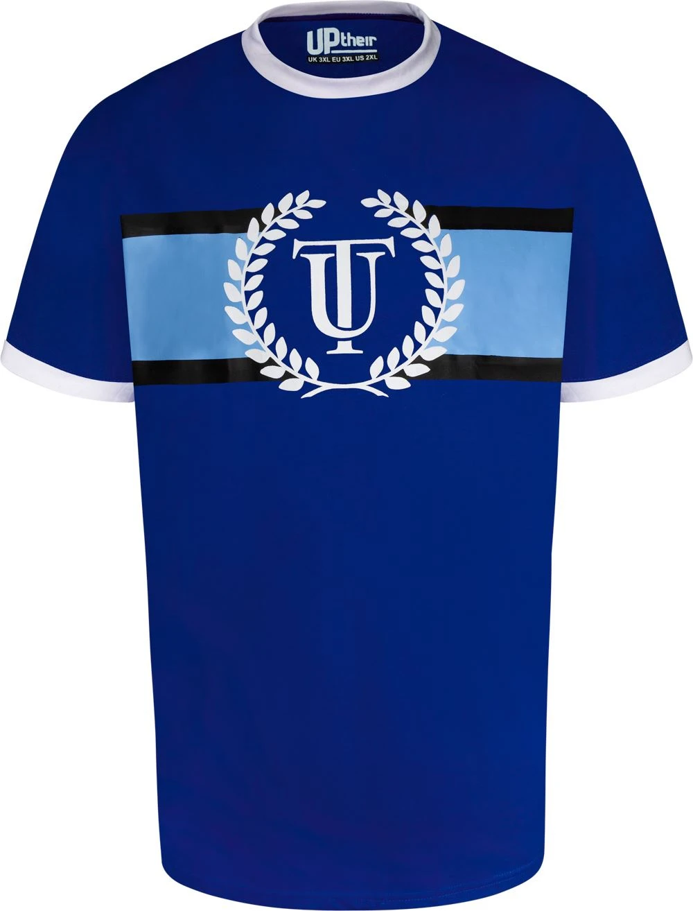 Uptheir Kay Laurel Wreath Chest Logo Print T-Shirt - Blue 4 Uptheir Kay Laurel Wreath Chest Logo Print T-Shirt - Blue - Image 2