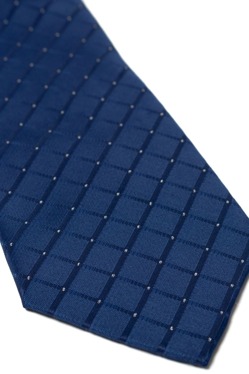 Uptheir Check Tartan Plaid Stripe Extra Long Tie - Navy 3 Uptheir Check Tartan Plaid Stripe Extra Long Tie - Navy