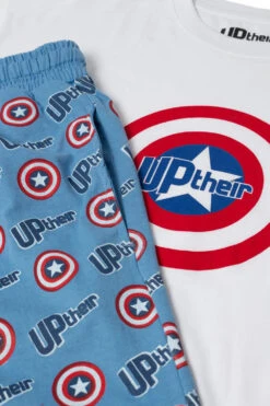 Uptheir Sheev Shield Logo Short Sleeve Pyjama Set - Blue White 9 Uptheir Sheev Shield Logo Short Sleeve Pyjama Set - Blue White -Famous Menswear Store tumbnail 0ca9577b a23c 449a af5f 13914b596fe7