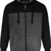 Kam Block Panel Sherpa Lined Hoody - Black