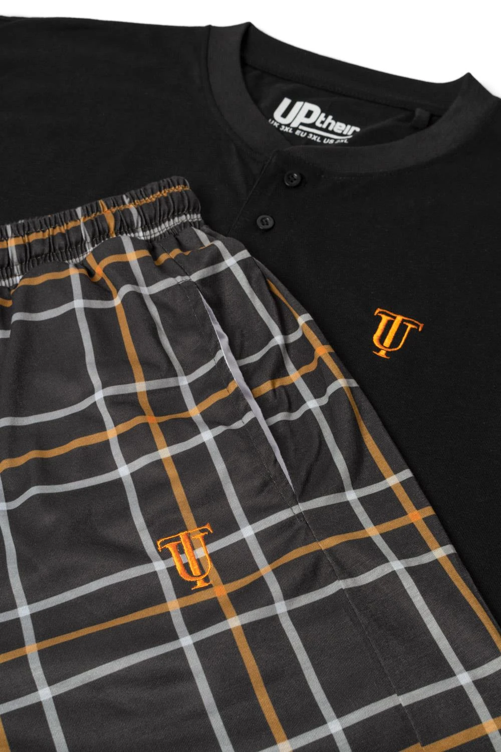 Uptheir Mountain Check Pattern Pyjama Set - Black Carbon 6 Uptheir Mountain Check Pattern Pyjama Set - Black Carbon - Image 4