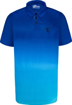 Uptheir Remain Two TALL Faded Tie Dye Polo Shirt - Blue