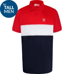 Uptheir Fran TALL Cut And Sew Colour Block Polo Shirt - Red -Famous Menswear Store tumbnail 1287e6d1 ff8b 4c50 b28e b52ac51d6239