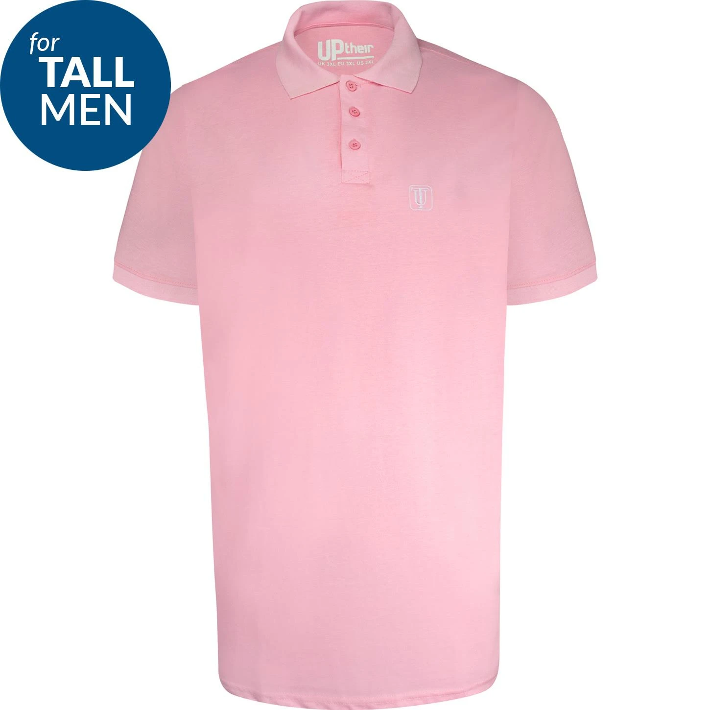 Uptheir Marco TALL Essential Polo Shirt - Pink 4 Uptheir Marco TALL Essential Polo Shirt - Pink - Image 2