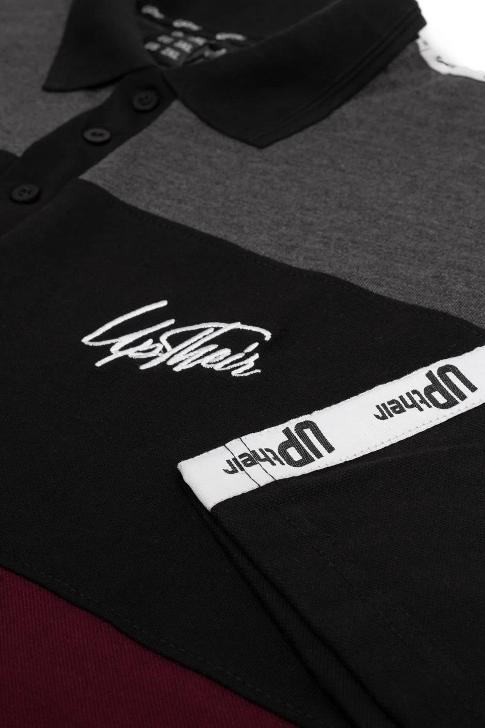 Uptheir Rumour Has It Polo With Branded Taping - Burgundy 5 Uptheir Rumour Has It Polo With Branded Taping - Burgundy - Image 3