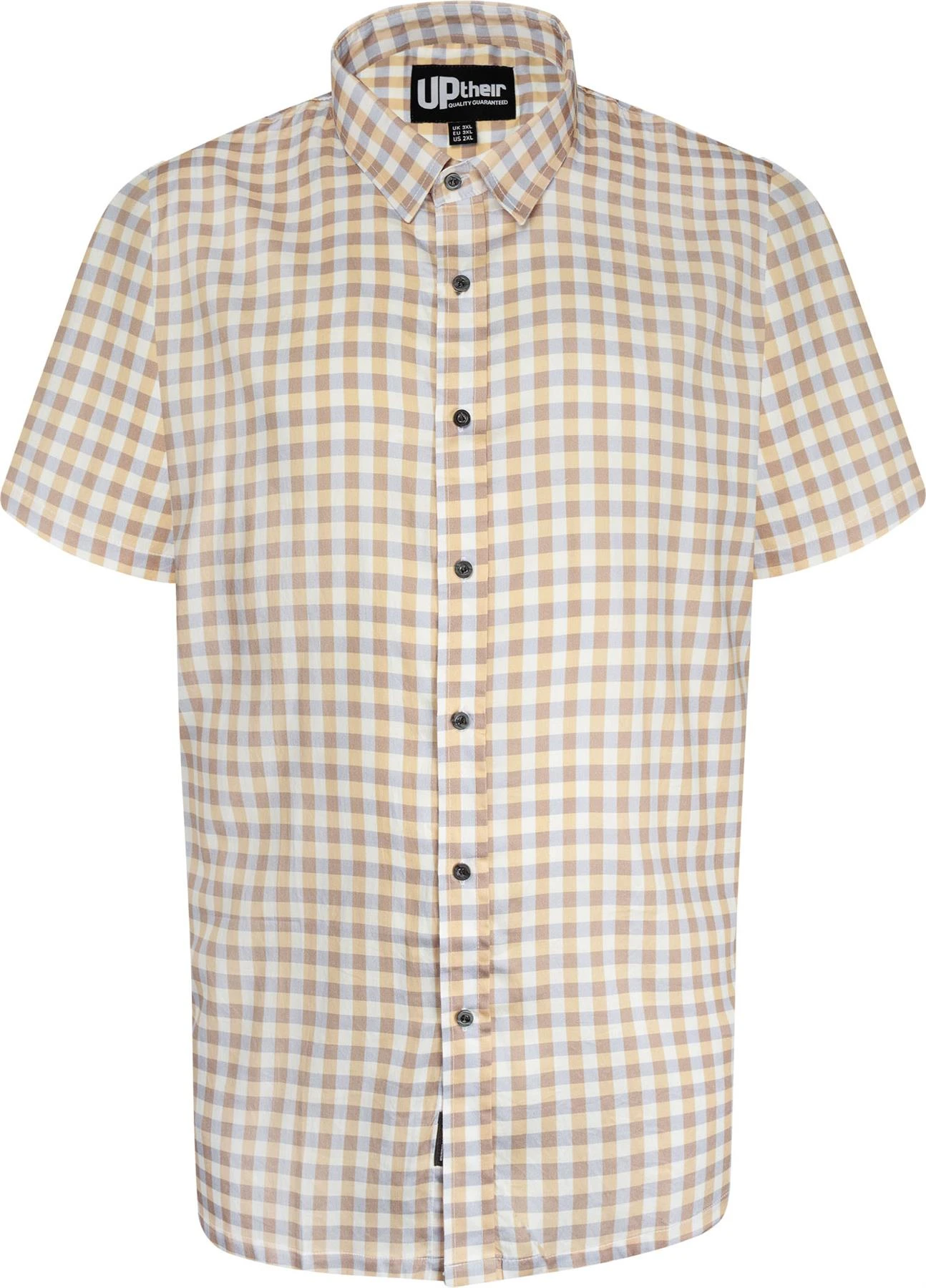 Uptheir Malpas Short Sleeve Checked Shirt - Yellow 5 Uptheir Malpas Short Sleeve Checked Shirt - Yellow - Image 3