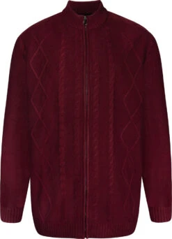 Uptheir Cole Zip Through Knitted Sweater - Cabernet -Famous Menswear Store tumbnail 1498caed 705f 4b22 b6c3 d343300699f7
