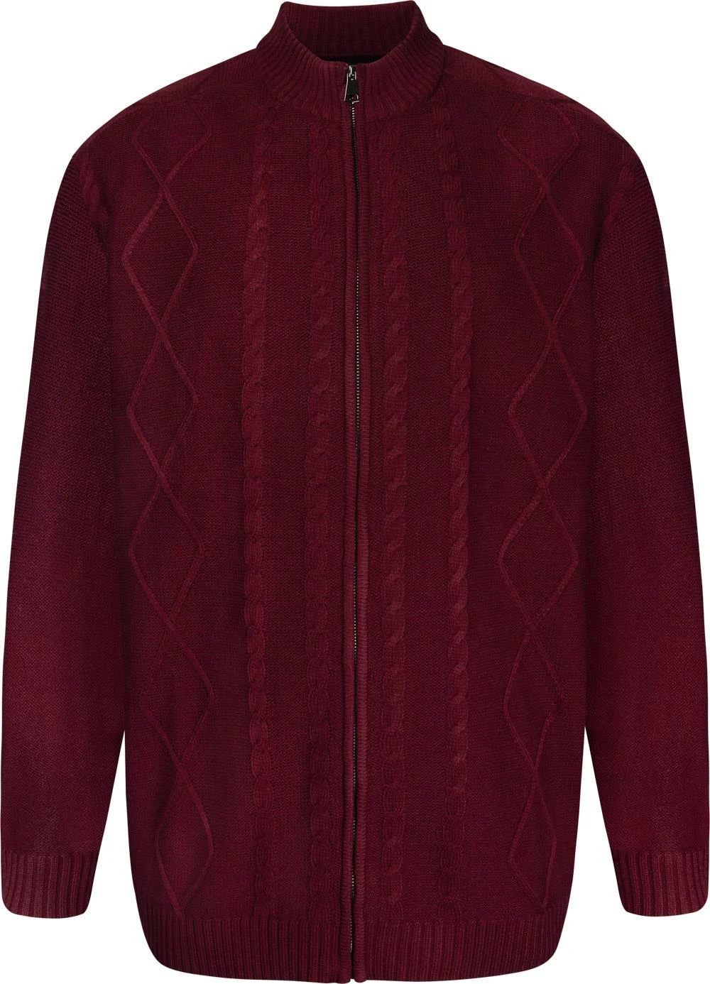 Uptheir Ember Zip Through Knitted Sweater - Cabernet 4 Uptheir Ember Zip Through Knitted Sweater - Cabernet - Image 2