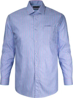 Basic Double Two Colour Stripe Print Shirt - Blue