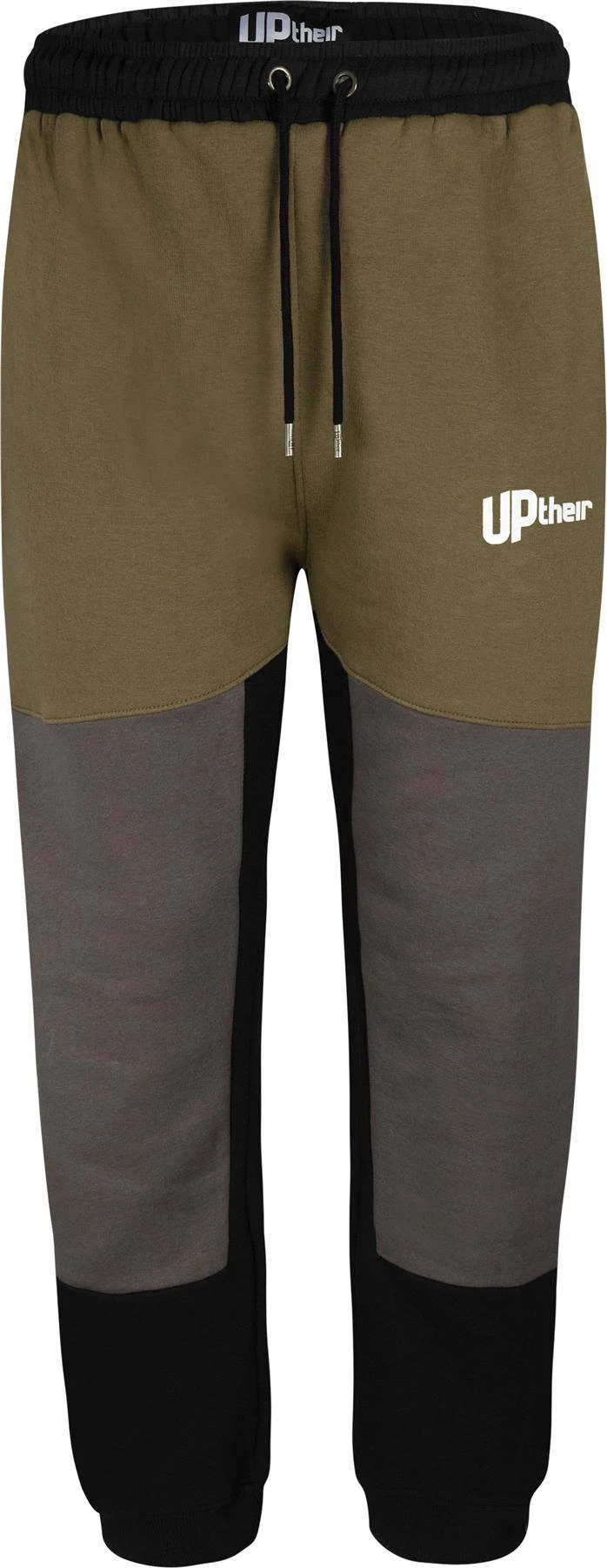 Uptheir Marlon Contrast Panel Closed Hem Jogger - Olive 4 Uptheir Marlon Contrast Panel Closed Hem Jogger - Olive - Image 2