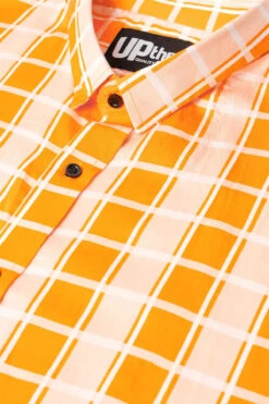 Uptheir Tarpourley SS Checked Shirt - Orange -Famous Menswear Store tumbnail 1b296fc5 48cd 4bd3 ab83 271d155ec791