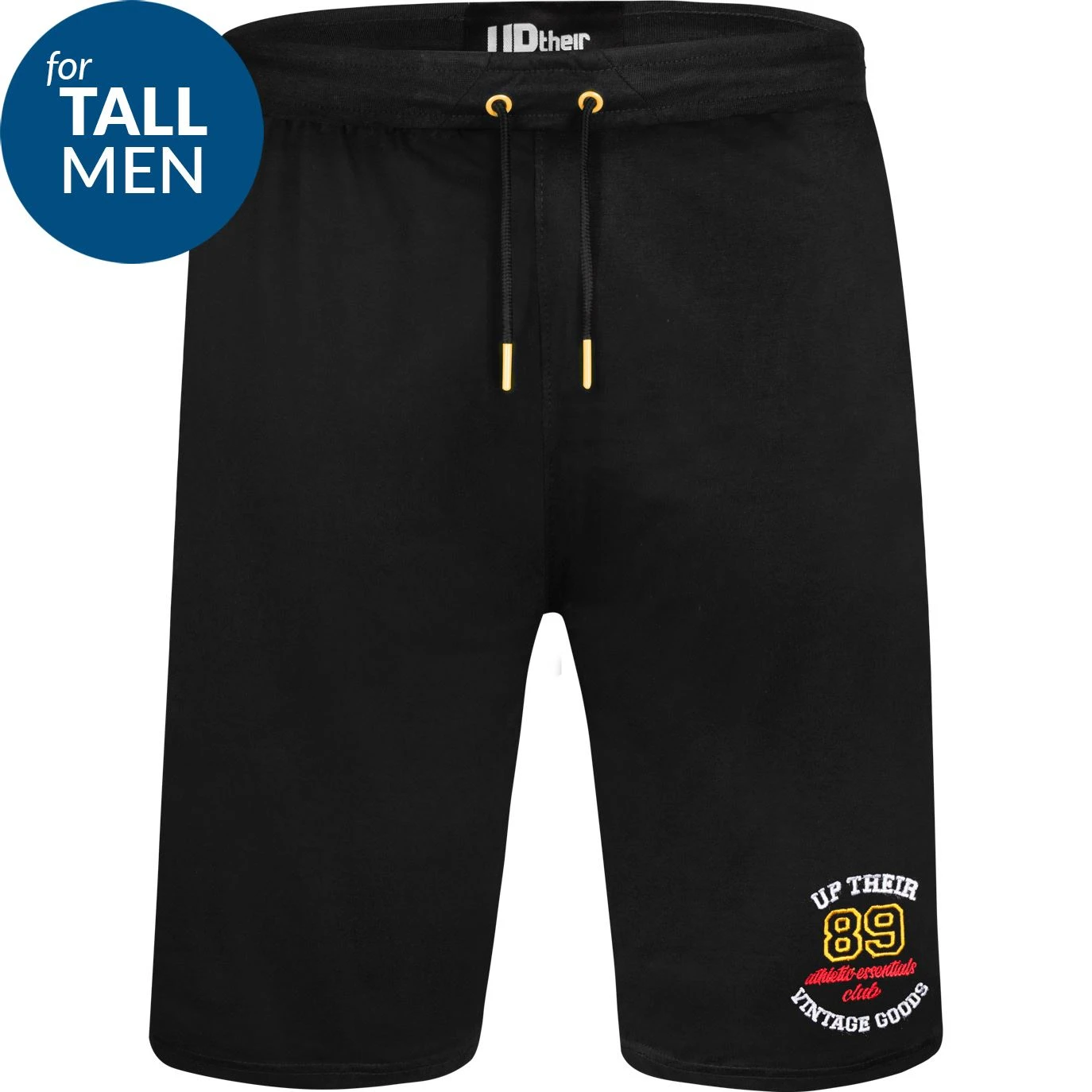 Uptheir Barnes TALL 89 Logo Embroidery Shorts - Black 4 Uptheir Barnes TALL 89 Logo Embroidery Shorts - Black - Image 2