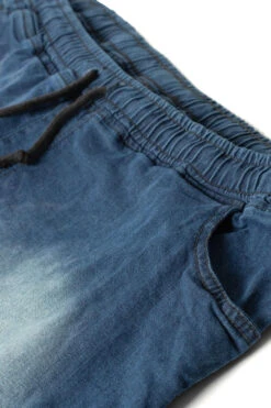 Uptheir Thrand TALL Elasticated Waist Denim Shorts -Dk Wash -Famous Menswear Store tumbnail 1b80dfca 6fc9 4533 bf7f d0d67d683e14