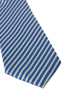 Uptheir All Over Diagonal Striped Extra Long Tie - Blue Black