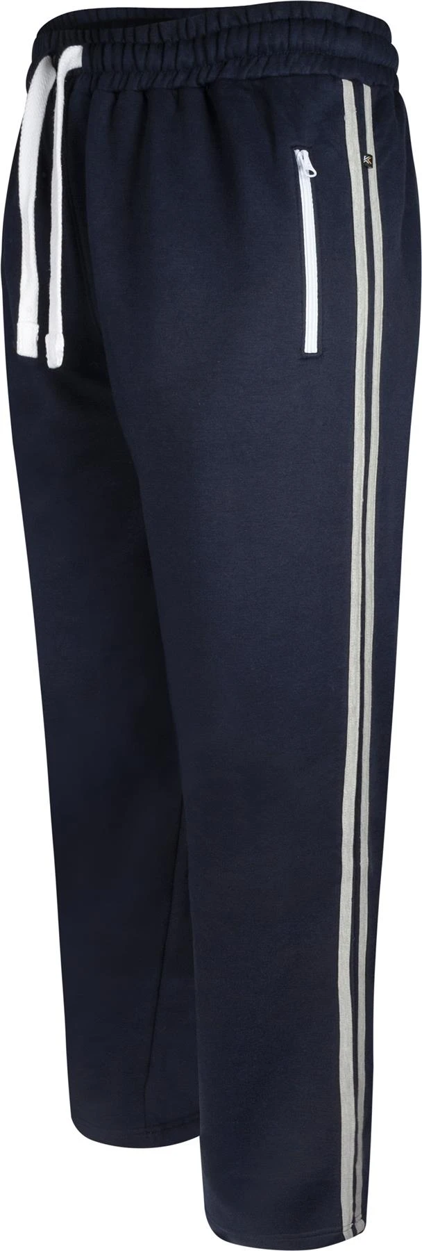 Kam Open Hem Striped Joggers - Navy 3 Kam Open Hem Striped Joggers - Navy