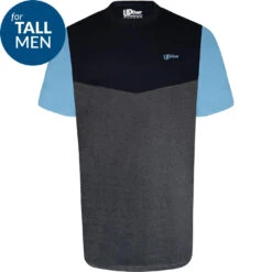 Uptheir Cube TALL Crew Neck Colour Block T-Shirt - Navy -Famous Menswear Store tumbnail 1f55667d c27a 4962 83d6 41ecb66e809b