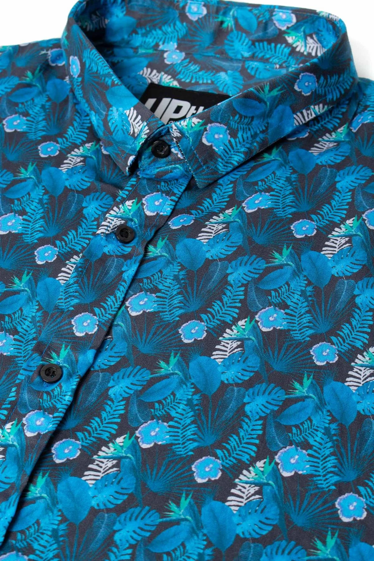 Uptheir Melford Tropical Print Floral SS Shirt - Navy 6 Uptheir Melford Tropical Print Floral SS Shirt - Navy - Image 4