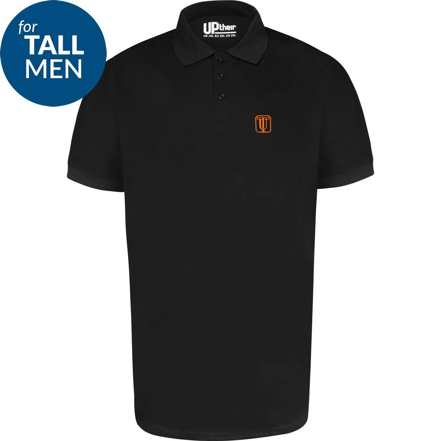 Uptheir Marco TALL Essential Polo Shirt - Black 4 Uptheir Marco TALL Essential Polo Shirt - Black - Image 2